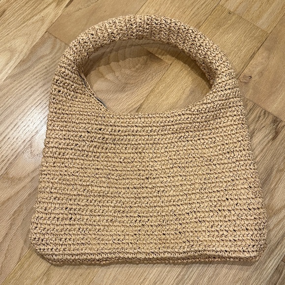 Mango Handbags - Mango Woven Straw Shoulder Bag in Beige